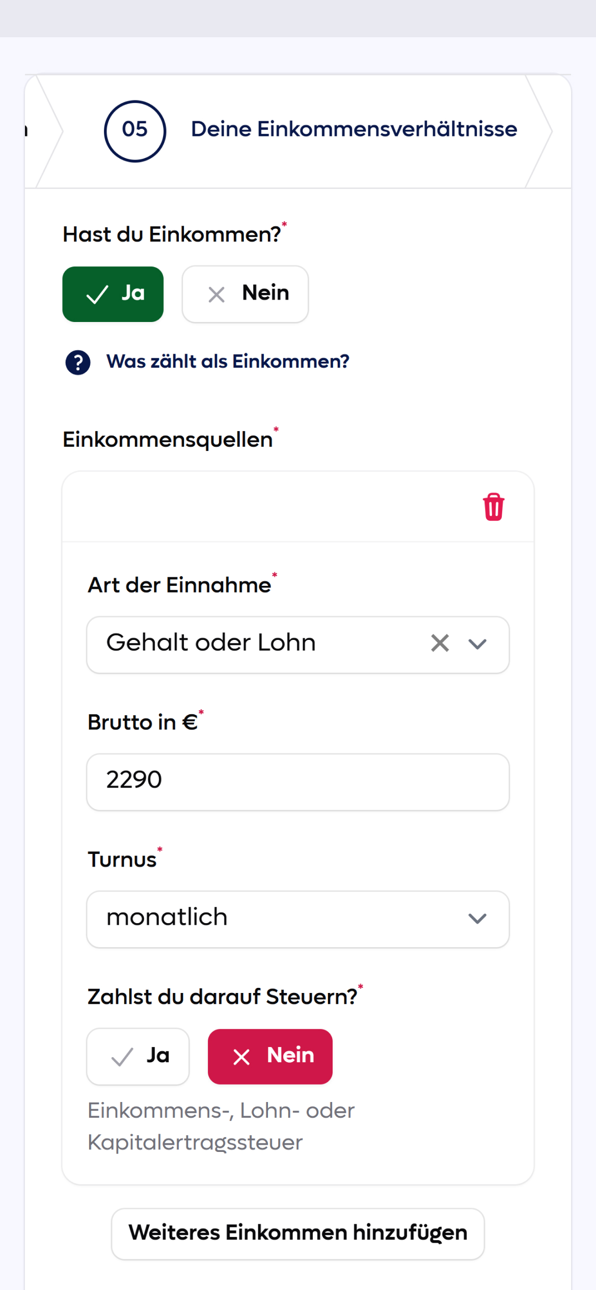 Leistung beantragen